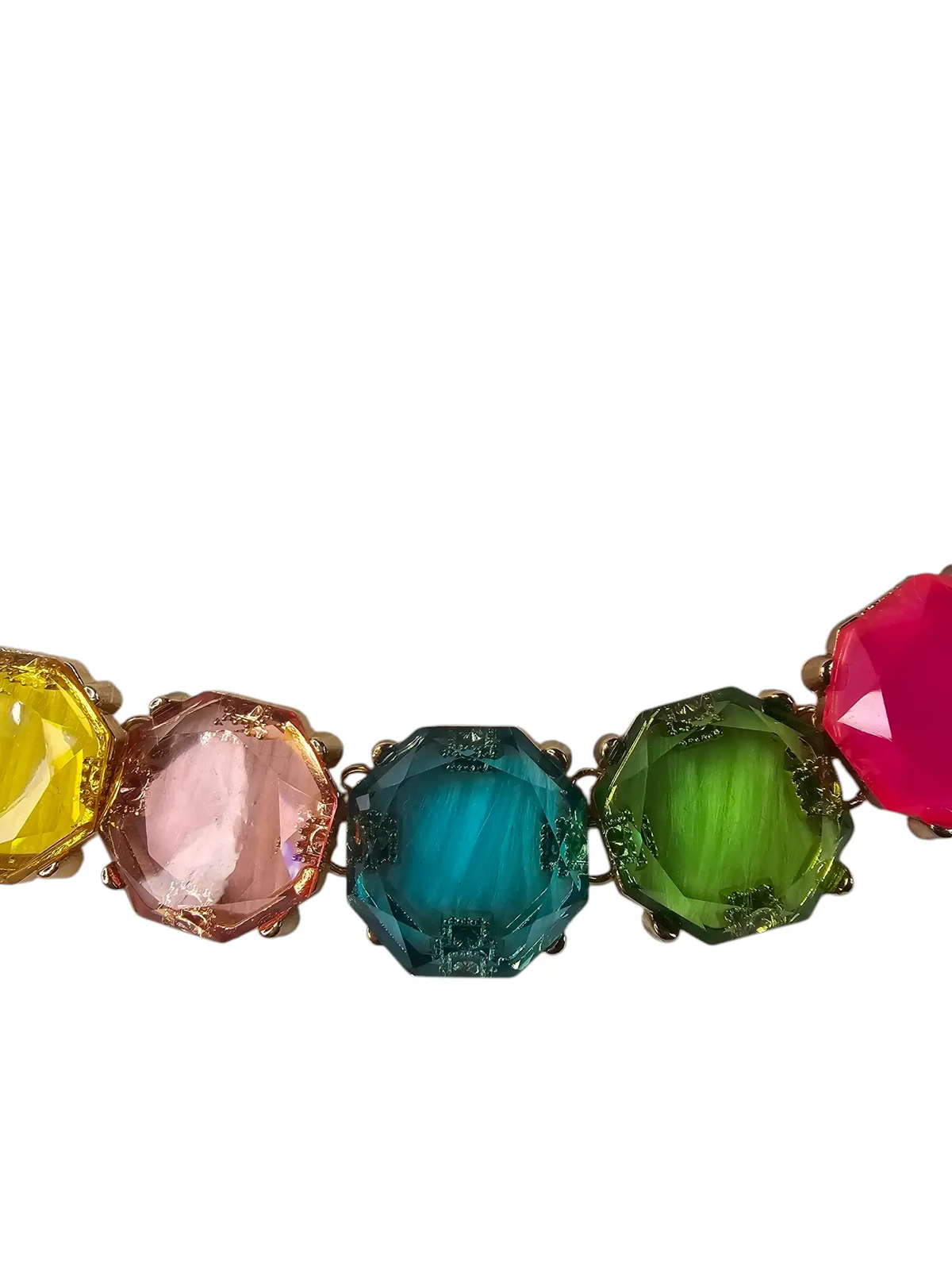 Vibrant Multicoloured Necklace With Gold Accents by Clarissas Boutique