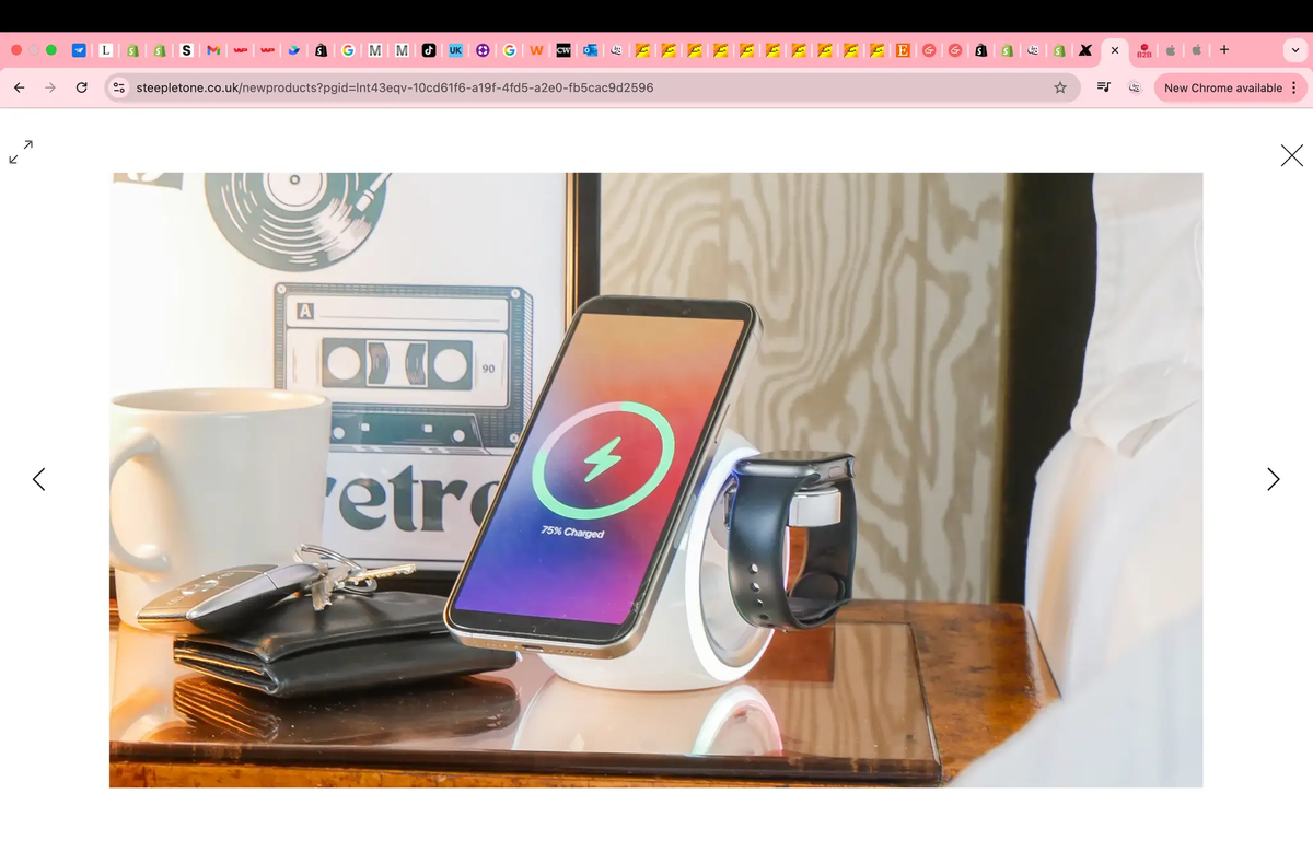 Capsule 3 In 1 Apple Wireless Charging Station Pink by Steepletone