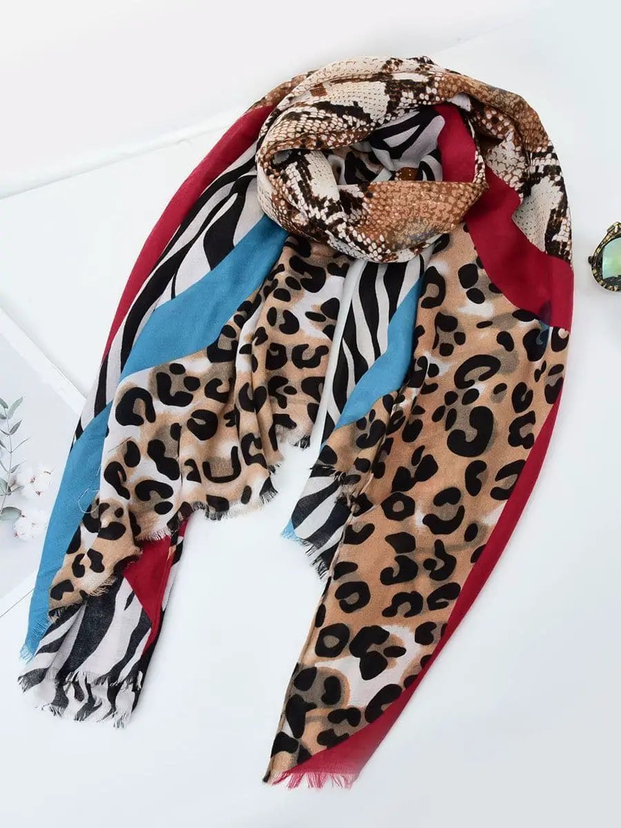Animal Print Ladies Oversize Scarf by Clarissas Boutique