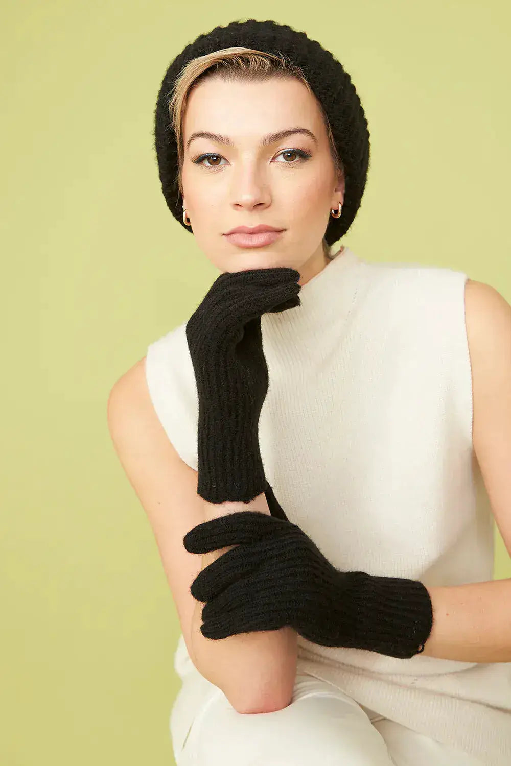 Black - Banana Peel Blend Beanie Hat by Clarissas Boutique
