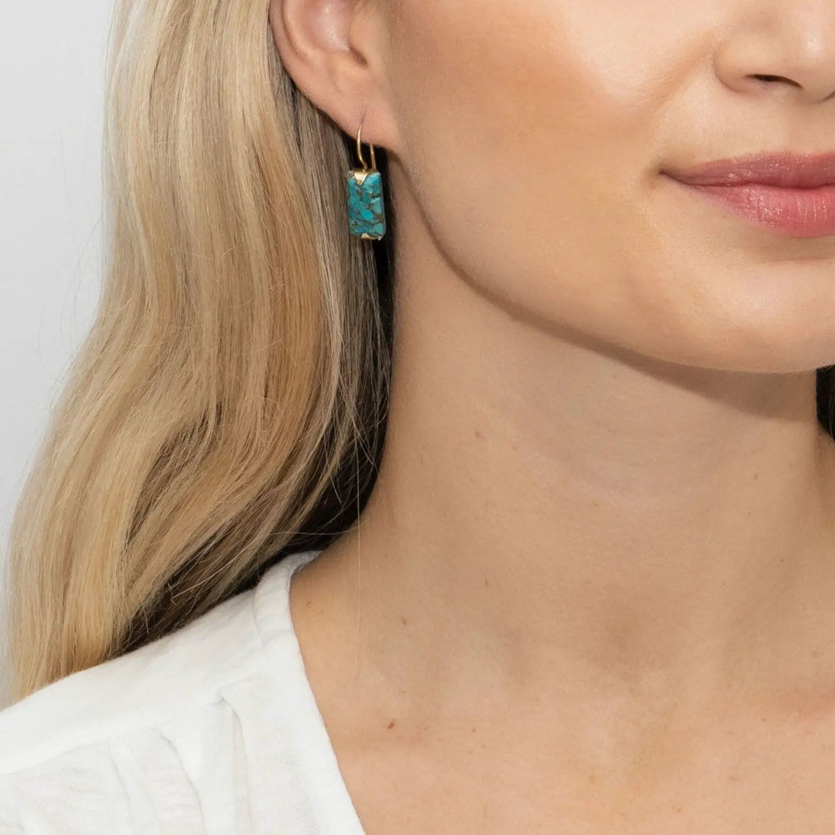 Delta Copper Turquoise Baguette Contemporary by Clarissas Boutique