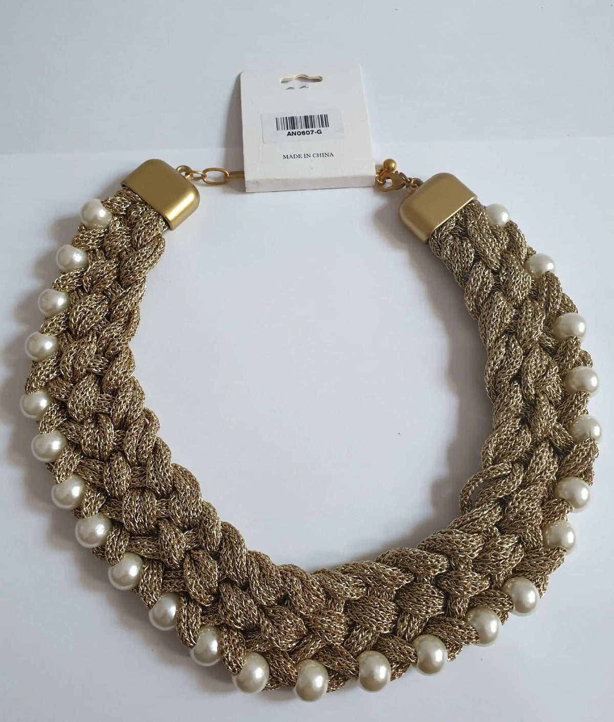 Gold Colour Necklace With Pearl. by Clarissas Boutique