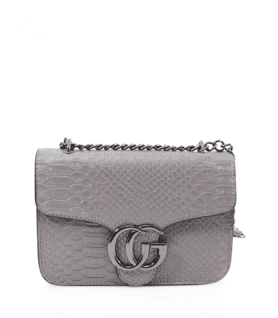Grey Snake Shoulder Bag by Clarissas Boutique