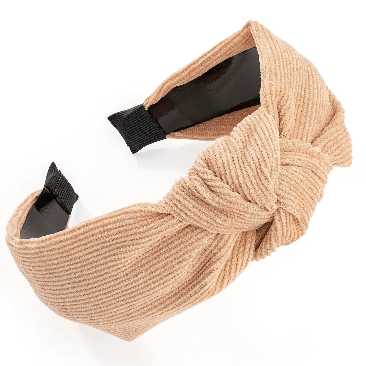 Beige colour cord look knot headband. by Clarissas Boutique London