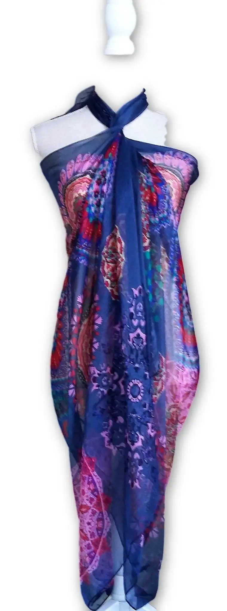 Large Silk Shawl Blue Scarf Handmade Silk Scarf Gift For Friend Silk Gift For Her Bikini Silk Wrap by productions