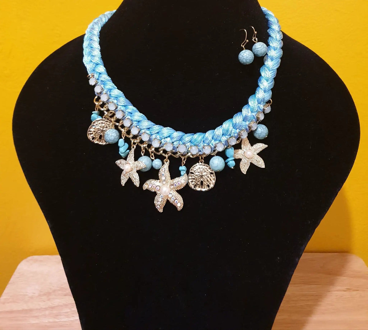 Turquoise Silk Necklace by Clarissas Boutique