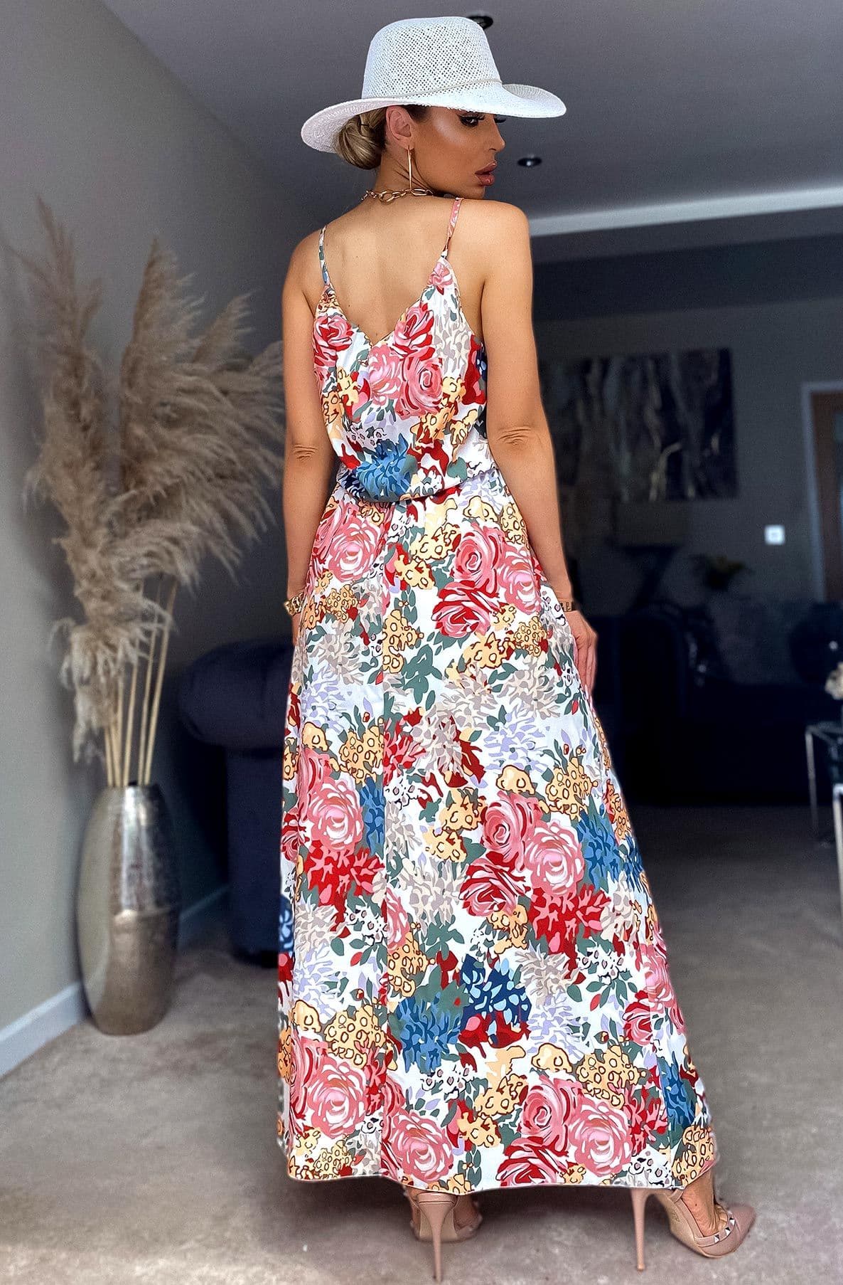 VANA SIDE SLIT FLORAL MAXI DRESS by Clarissas Boutique London