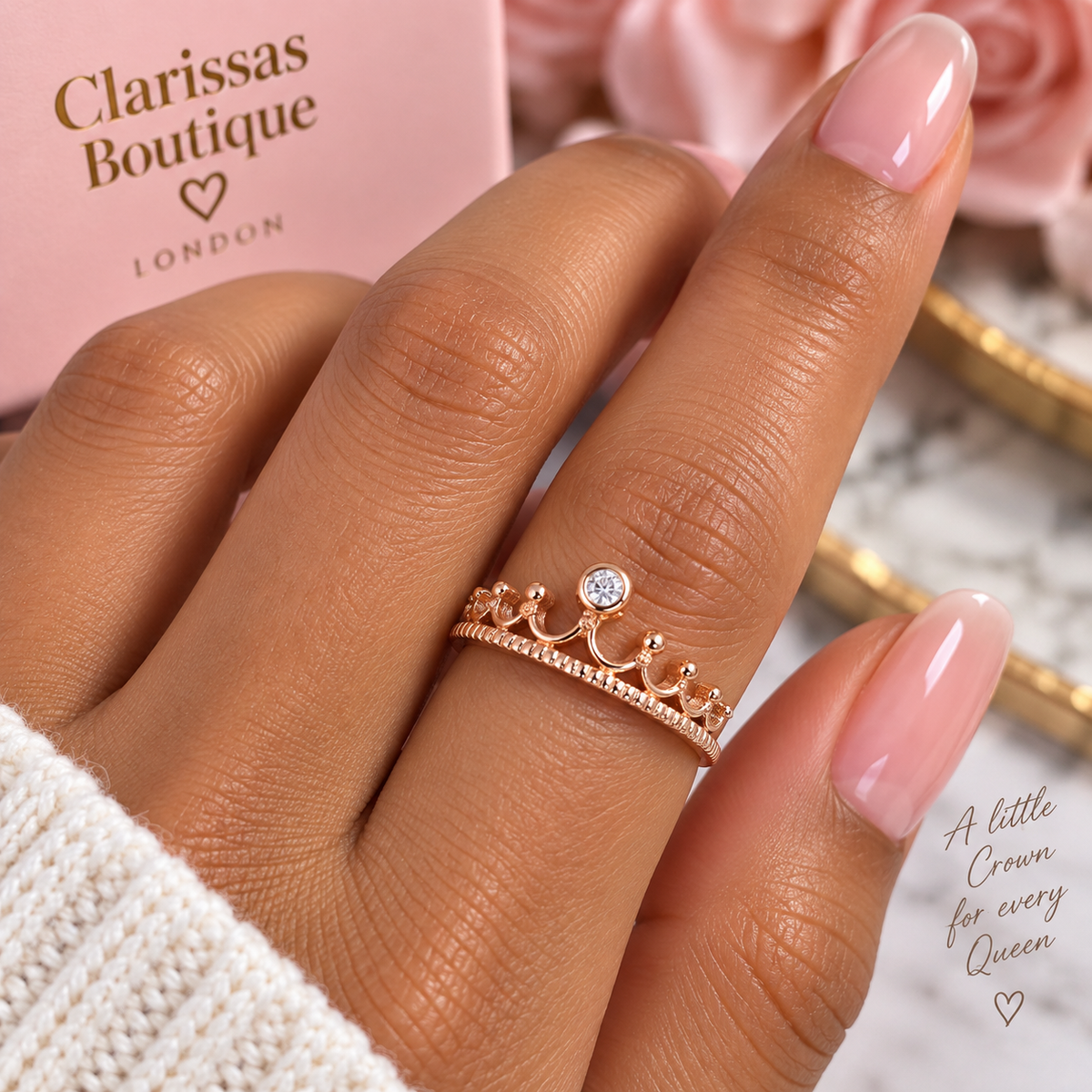Elegant Classic Ring - Gold/Rose Gold/Silver by Clarissas Boutique London