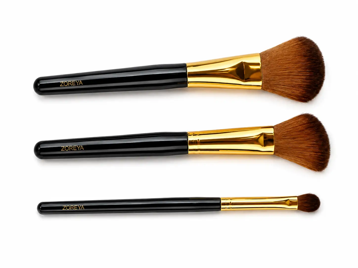 Professional Makeup Brush Set of 3 | Flawless Face Cosmetic Kit – Powder, Blush & Concealer Brushes by Clarissas Boutique