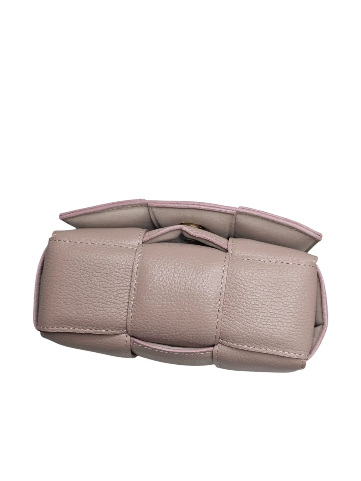 Pale Pink Genuine Leather Woven Handbag by Clarissas Boutique