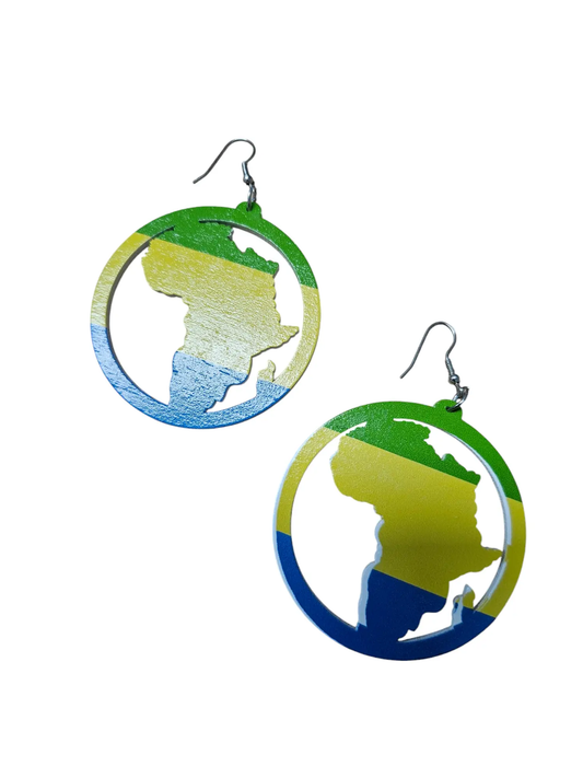 Map Of Africa Wooden Earrings by Clarissas Boutique