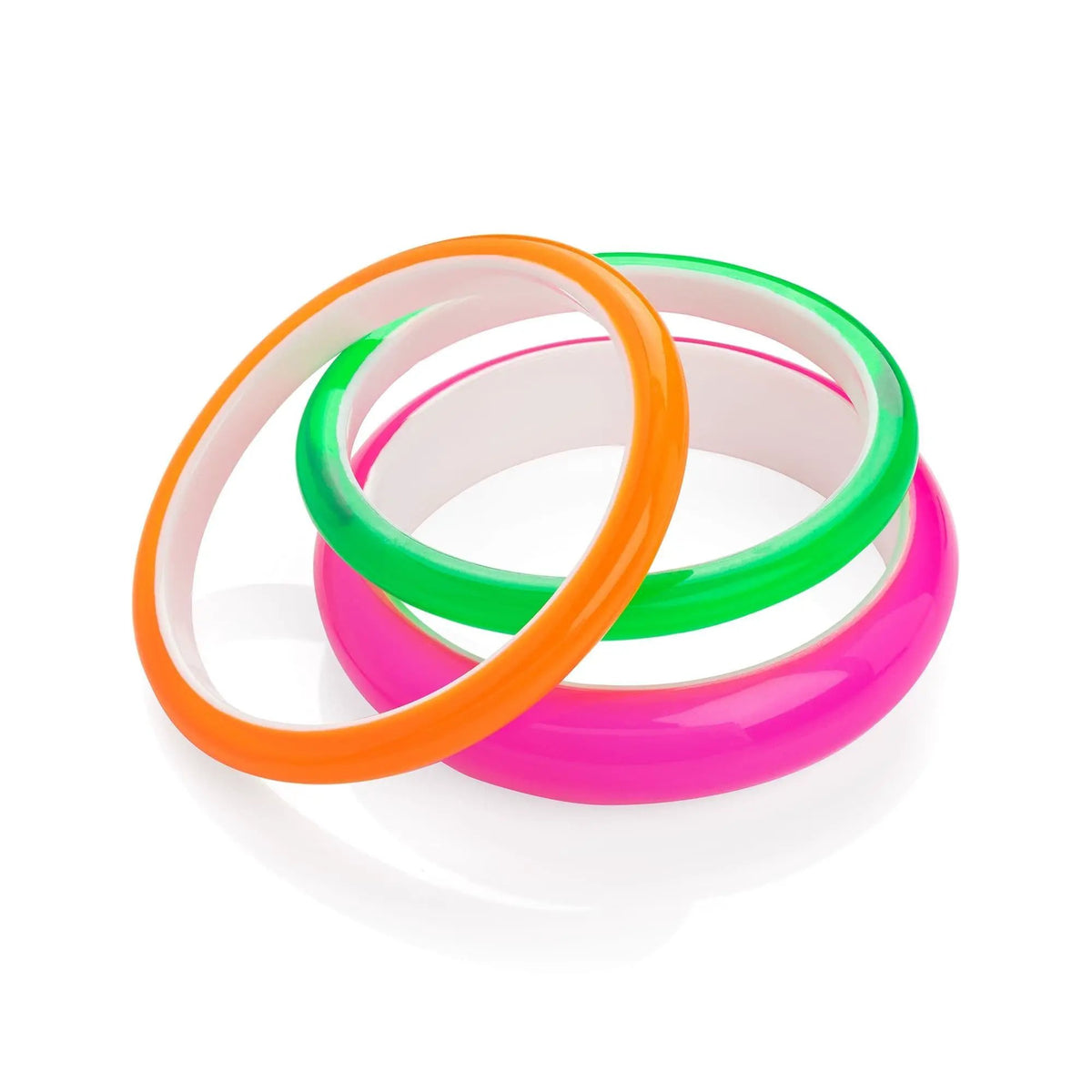 3 Neon Bangles Neon Pink, Orange, Yellow and Green by Clarissas Boutique