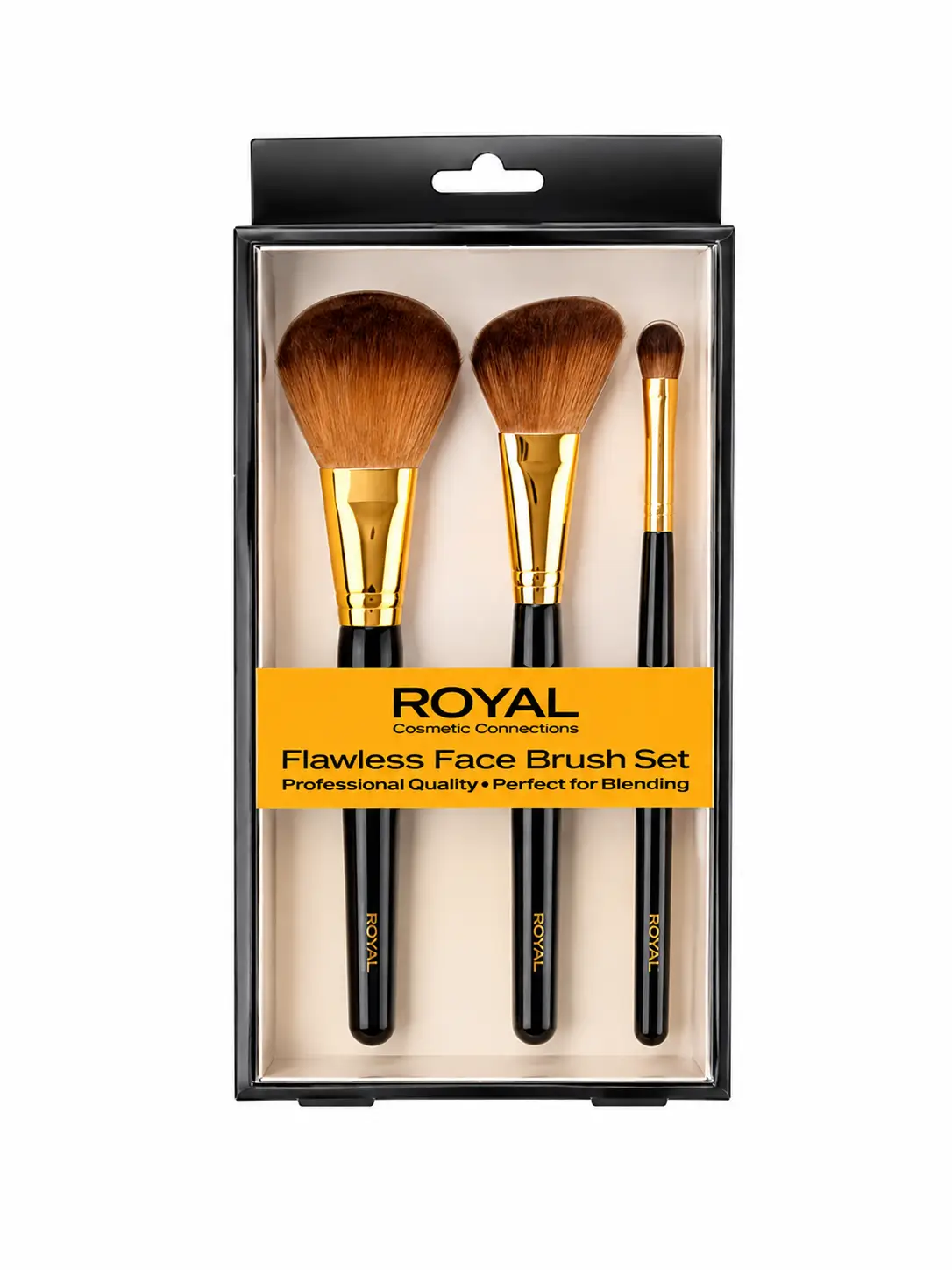 Professional Makeup Brush Set of 3 | Flawless Face Cosmetic Kit – Powder, Blush & Concealer Brushes by Clarissas Boutique
