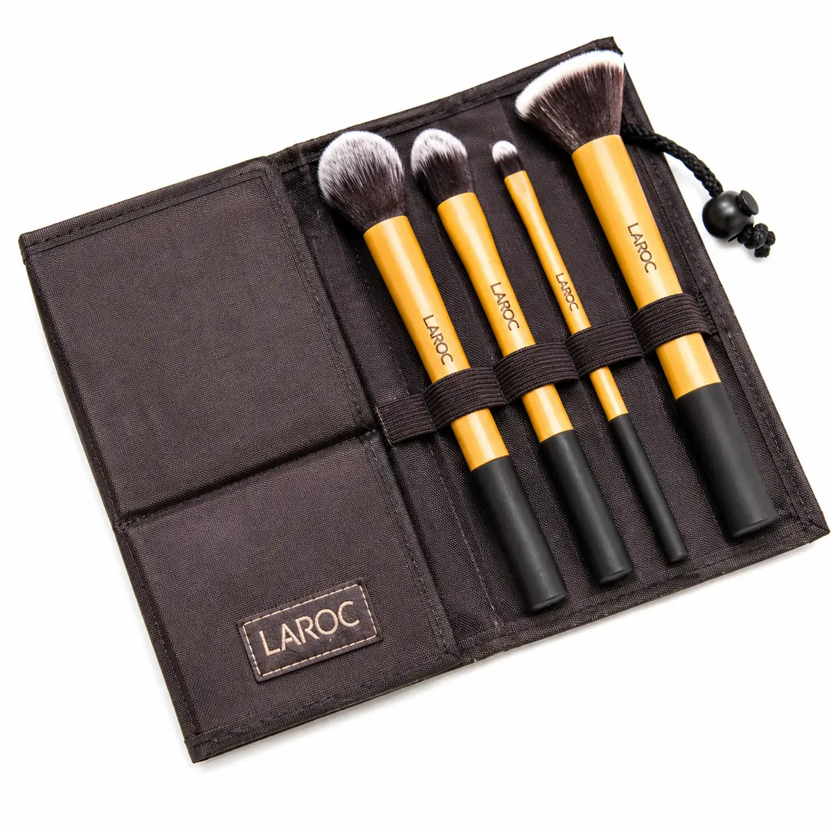 LaRoc 4‑Piece Gold Makeup Brush Set — Soft Synthetic Bristles with Storage Case by Clarissas Boutique