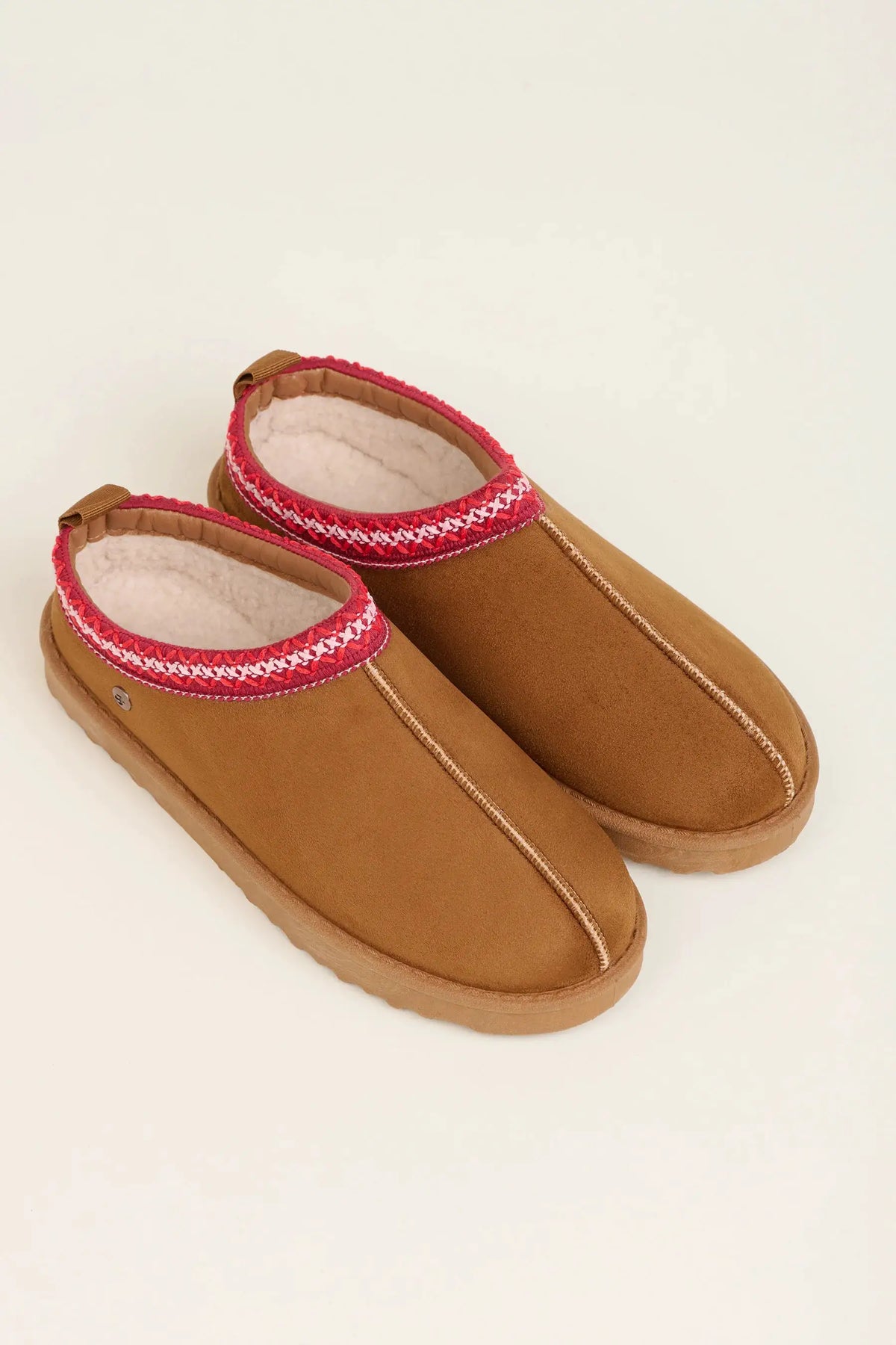 Womens Cross Stitch Detail Slipper - Footwear For Comfortable Walking by Clarissas Boutique London