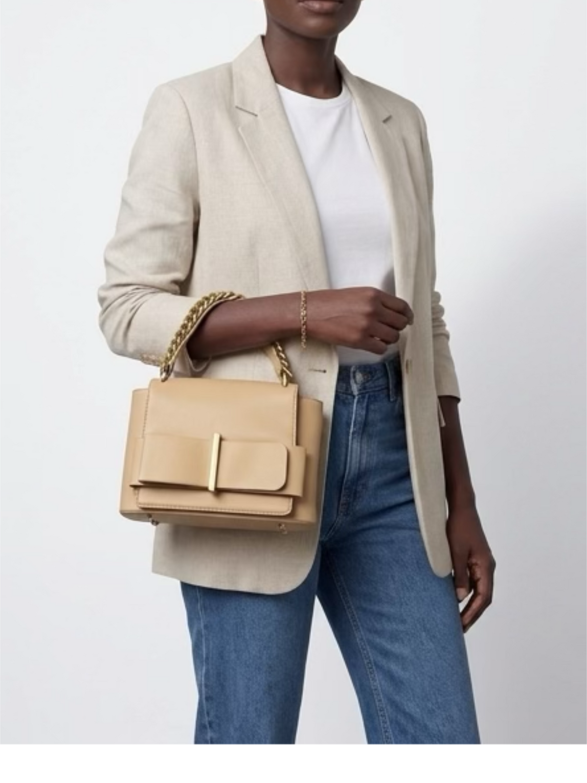The Architcarft Top Handle Bag In Sand by Clarissas Boutique