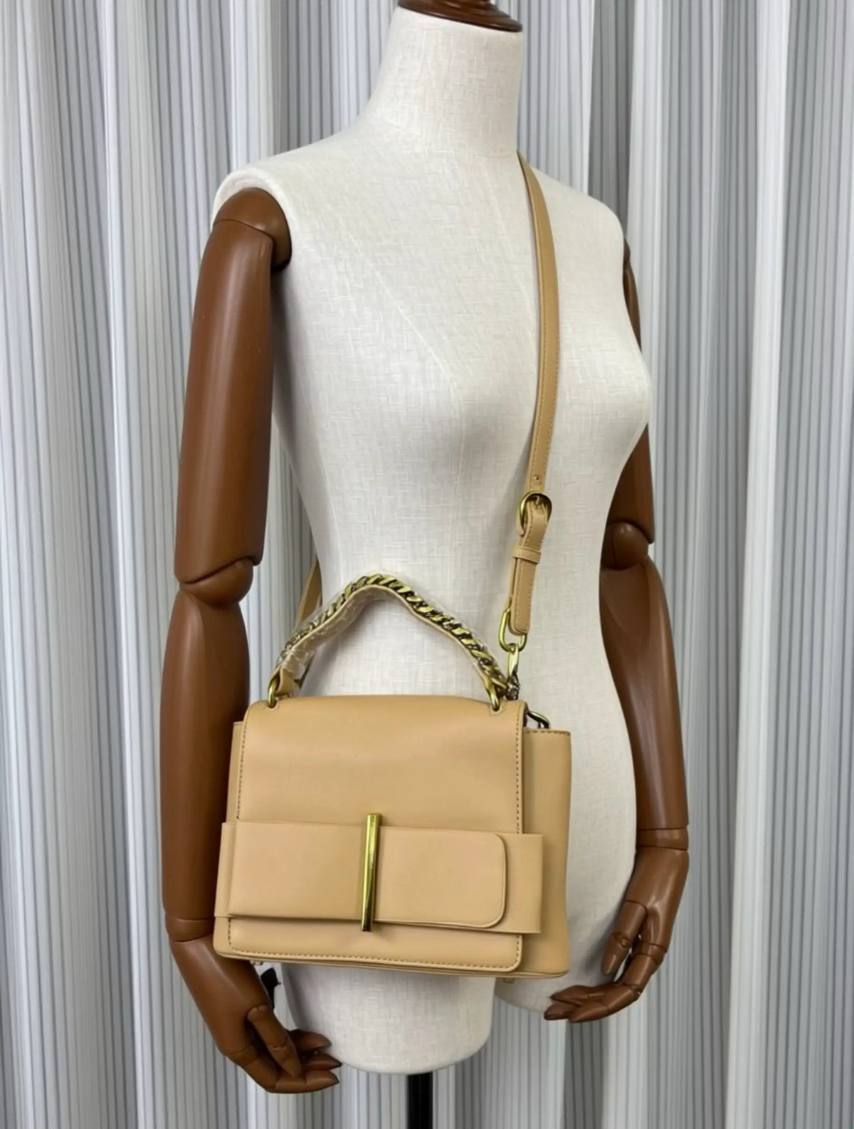 The Architcarft Top Handle Bag In Sand by Clarissas Boutique