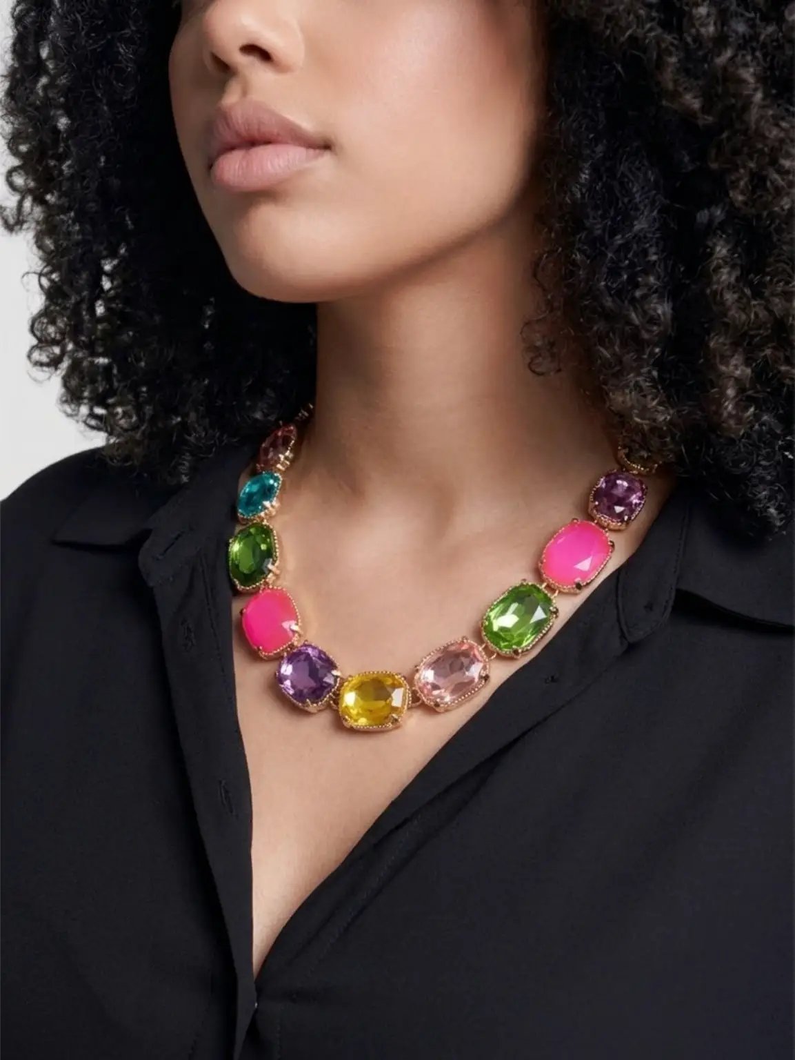 Vibrant Multicoloured Necklace With Gold Accents by Clarissas Boutique