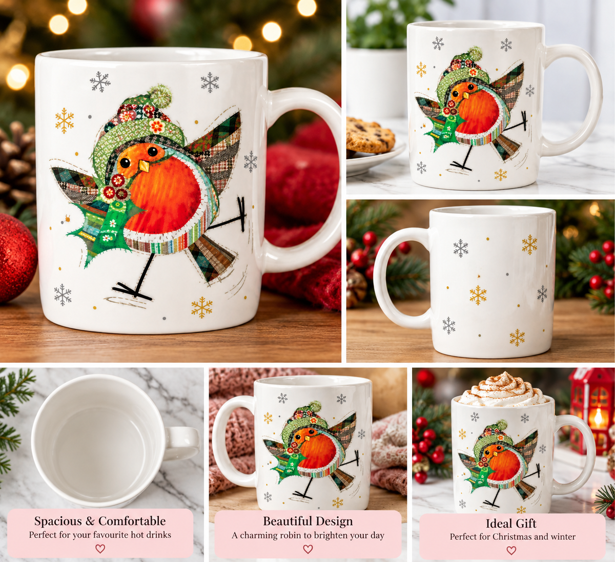 Festive Robin Mug, In Gift Box Best Gifting Ideas, Great For Our Teachers by Clarissas Boutique