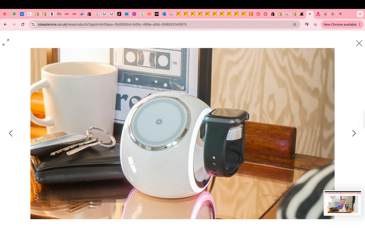 Capsule 3 In 1 Apple Wireless Charging Station Pink by Steepletone