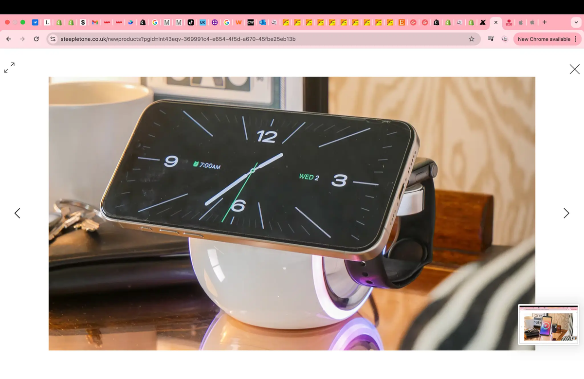 Capsule 3 In 1 Apple Wireless Charging Station Pink by Steepletone