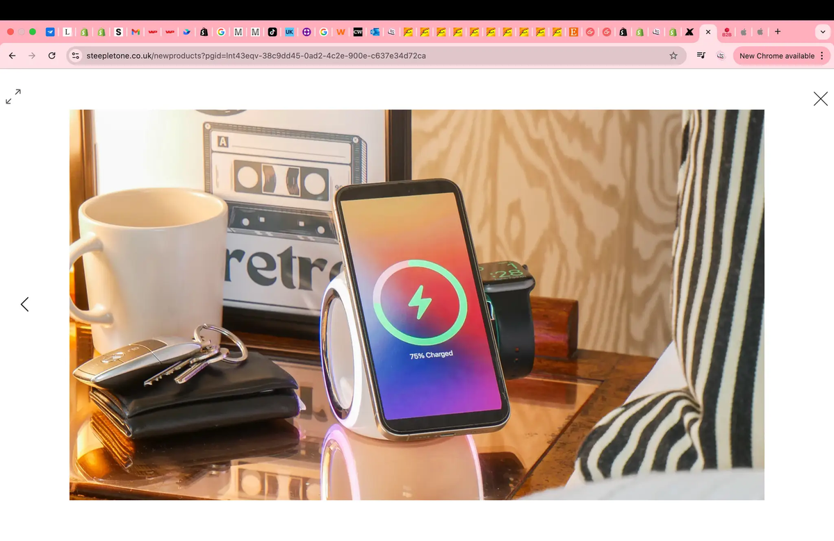 Capsule 3 In 1 Apple Wireless Charging Station Pink by Steepletone