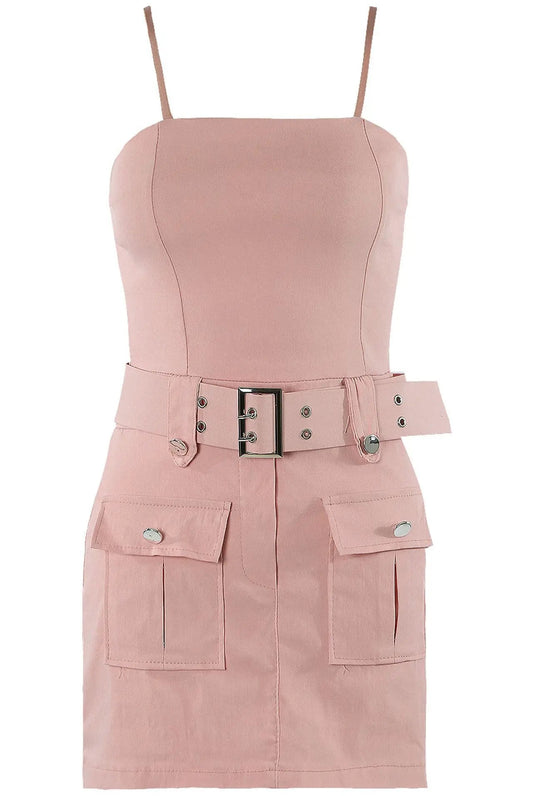 Belted Front Pocket Skort Playsuit - Ivory by Clarissas Boutique London