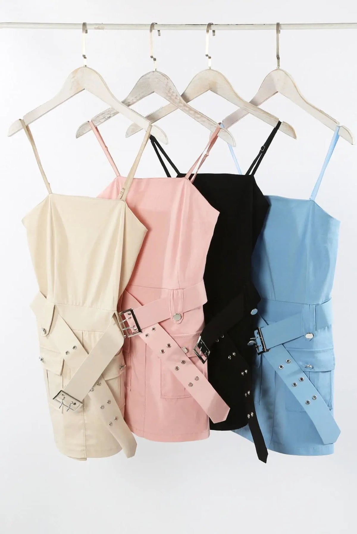 Belted Front Pocket Skort Playsuit - Ivory by Clarissas Boutique London