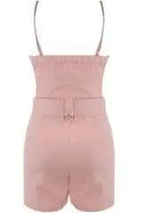 Belted Front Pocket Skort Playsuit - Ivory by Clarissas Boutique London