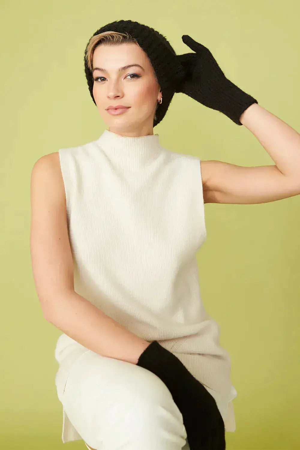 Black - Banana Peel Blend Beanie Hat by Clarissas Boutique