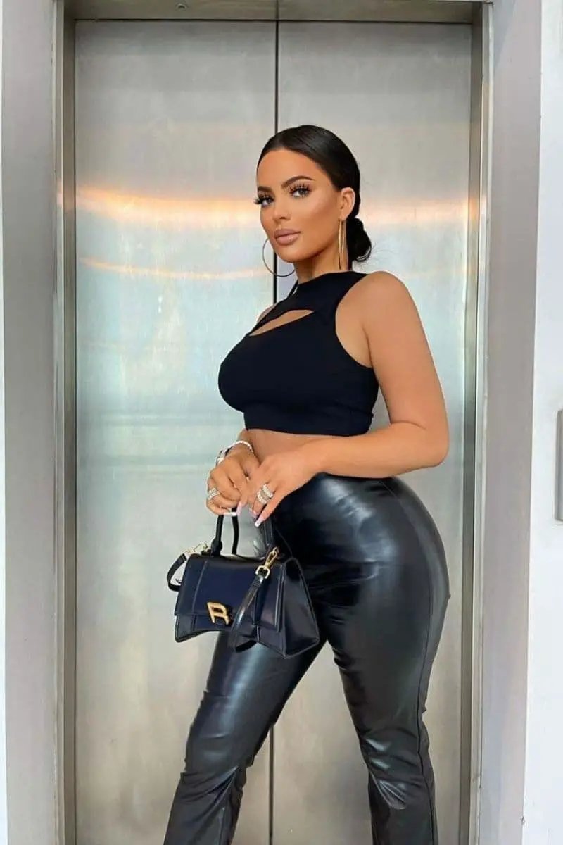 Black Cut Out Front Sleeveless Crop Top by Clarissas Boutique London