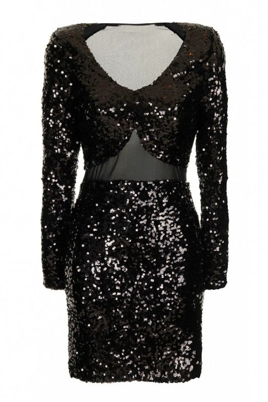 Black Sequin Bodycon Dress by Clarissas Boutique London