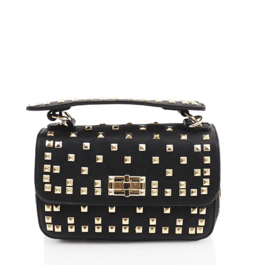 Black Studded Clutch / Crossbody Bag by Clarissas Boutique