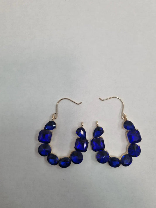 Blue Diamante Statement Earrings by Clarissas Boutique