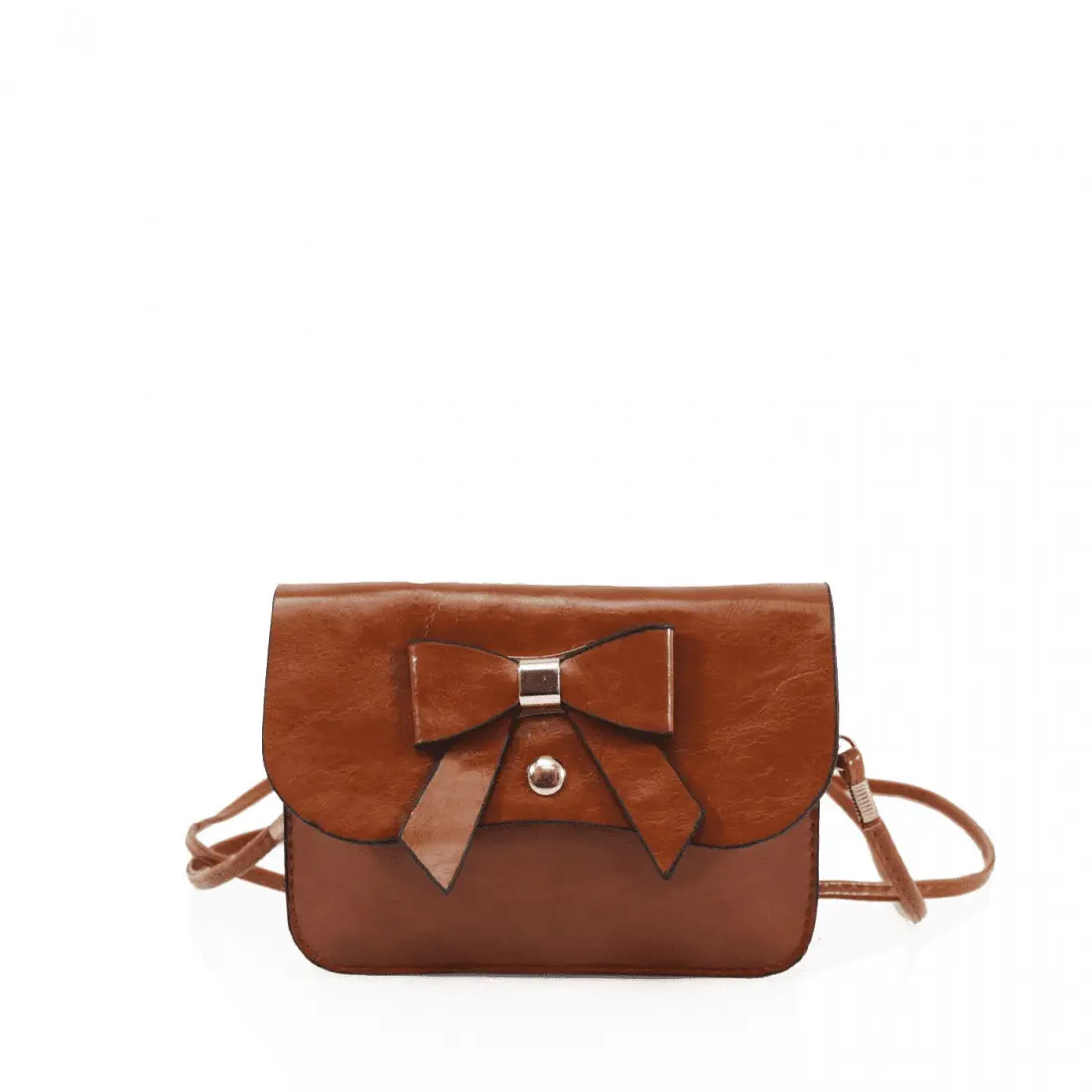 Brown- Stylish Bow Small Crossbody Bag by Clarissas Boutique