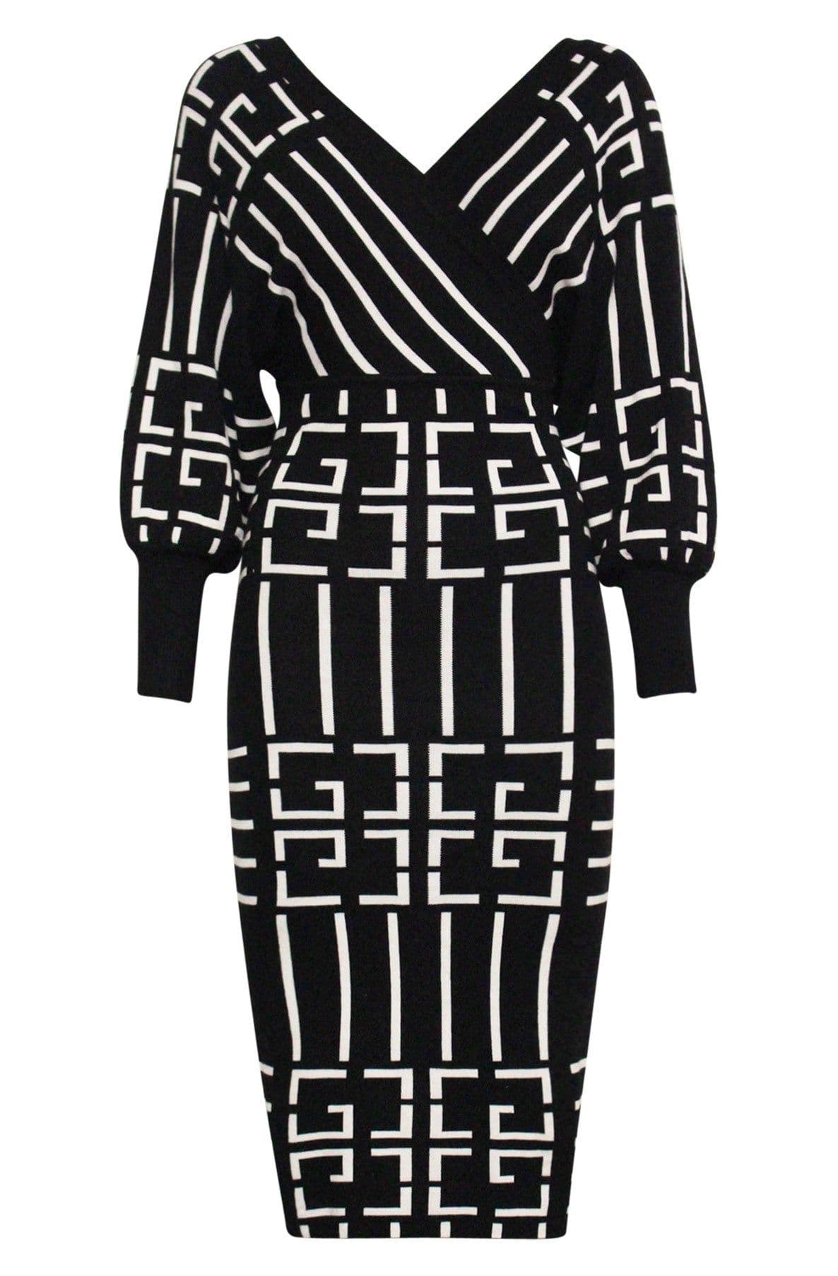 Cassandra Patterned Midi Dress by Clarissas Boutique London