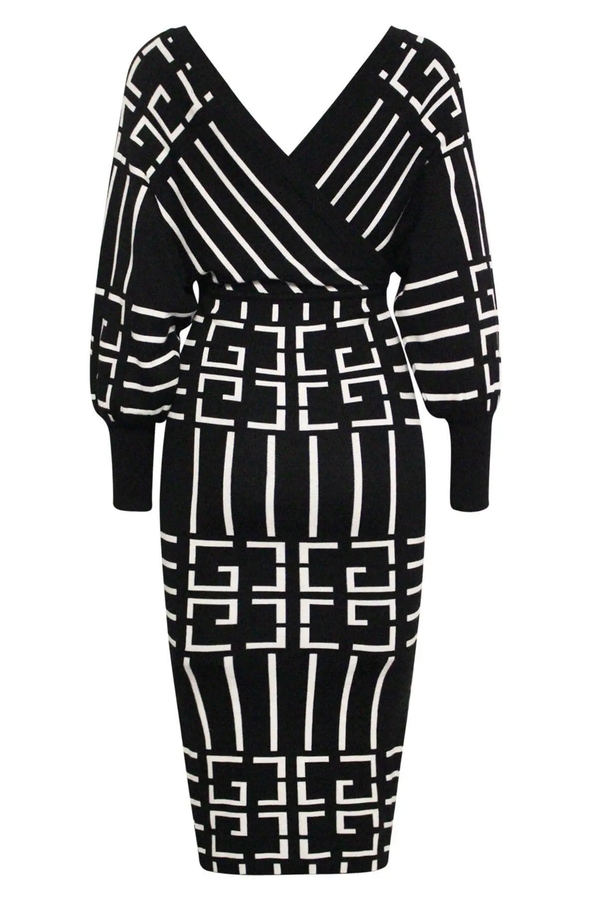 Cassandra Patterned Midi Dress by Clarissas Boutique London