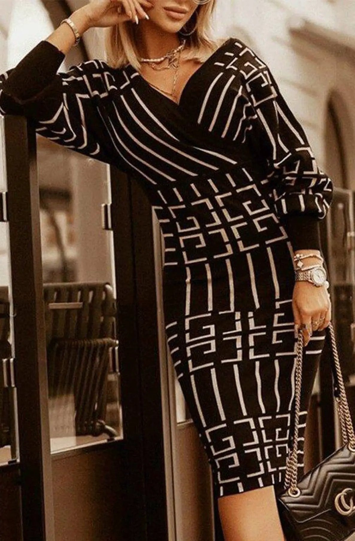 Cassandra Patterned Midi Dress by Clarissas Boutique London