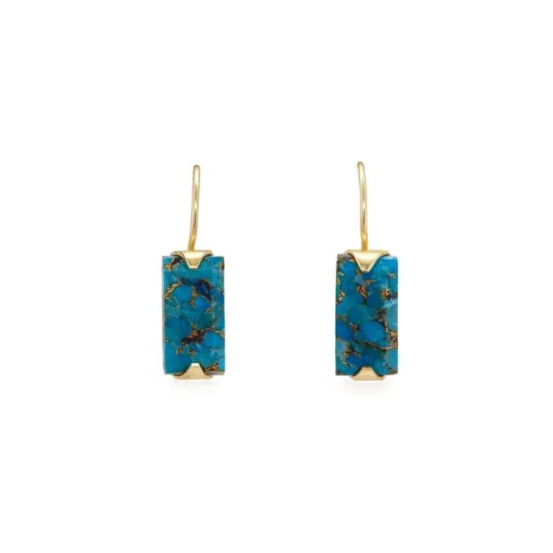 Delta Copper Turquoise Baguette Contemporary by Clarissas Boutique