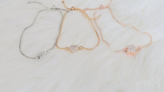 Diamonte 3pcs Heart And Star Bracelet by Clarissas Boutique
