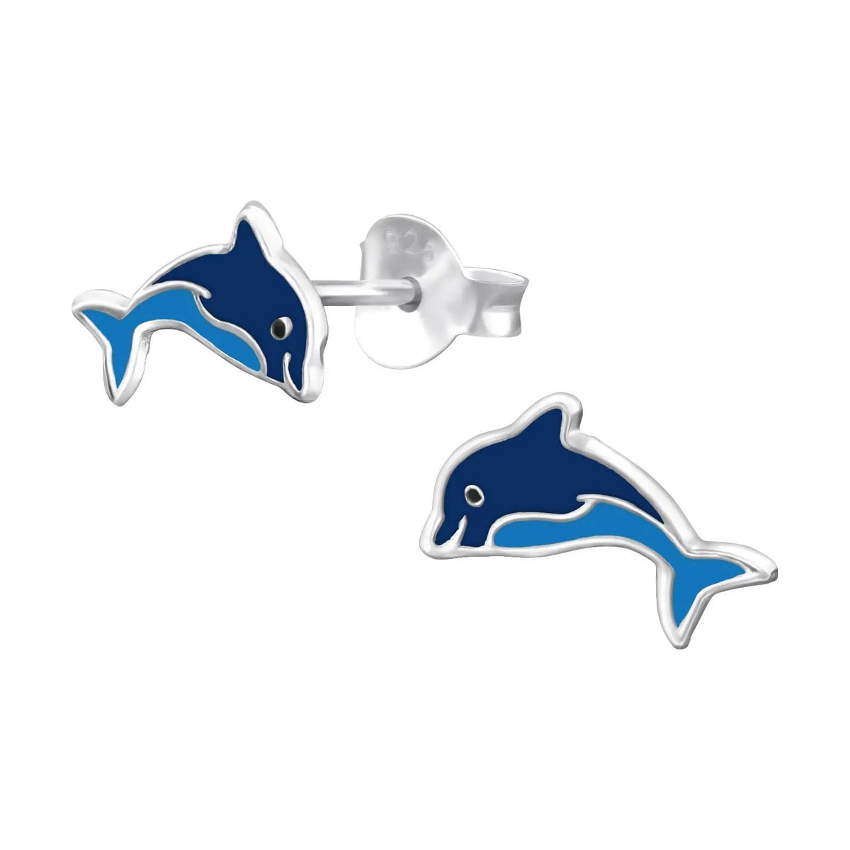 Dolphin - 925 Sterling Silver Colourful Earring Studs Gift For Her, Best friend by Clarissas Boutique