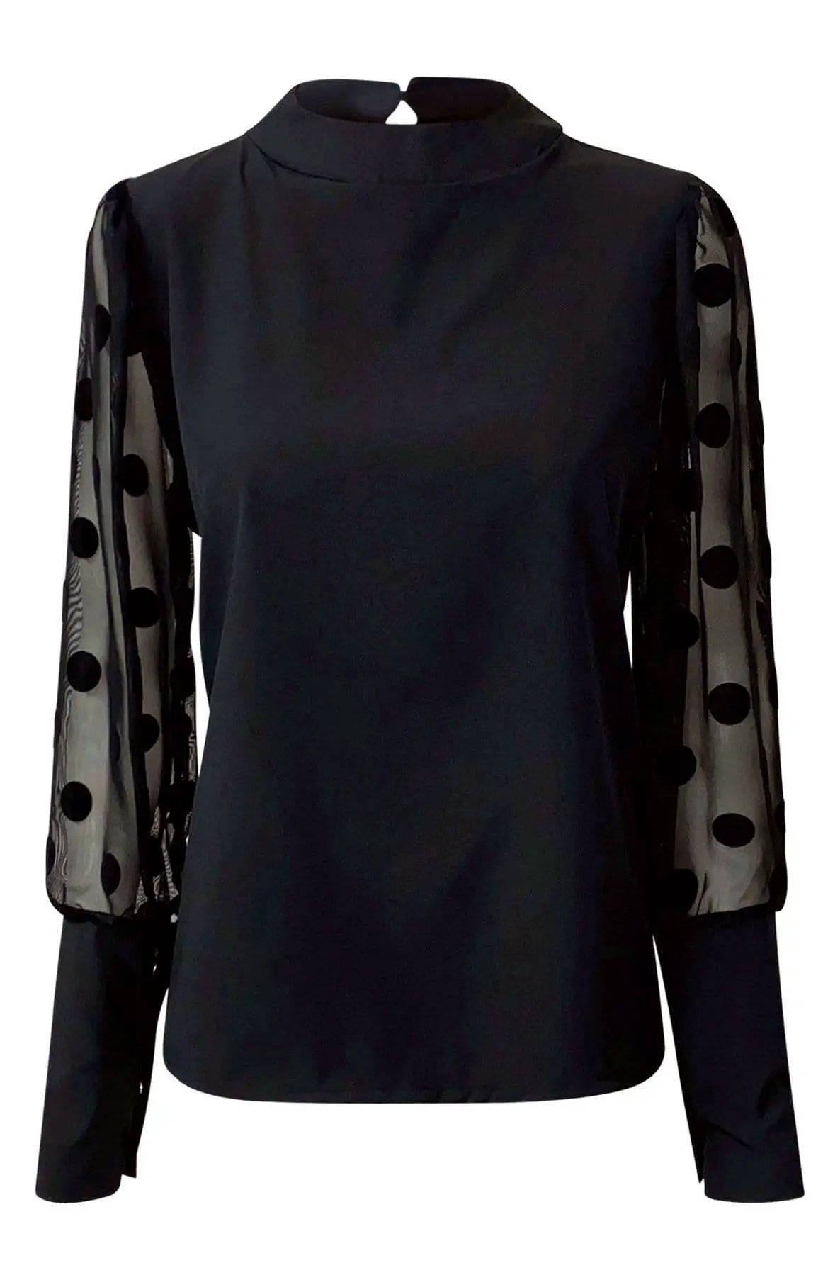Ella Polka Dot Mesh Insert Top by Clarissas Boutique London