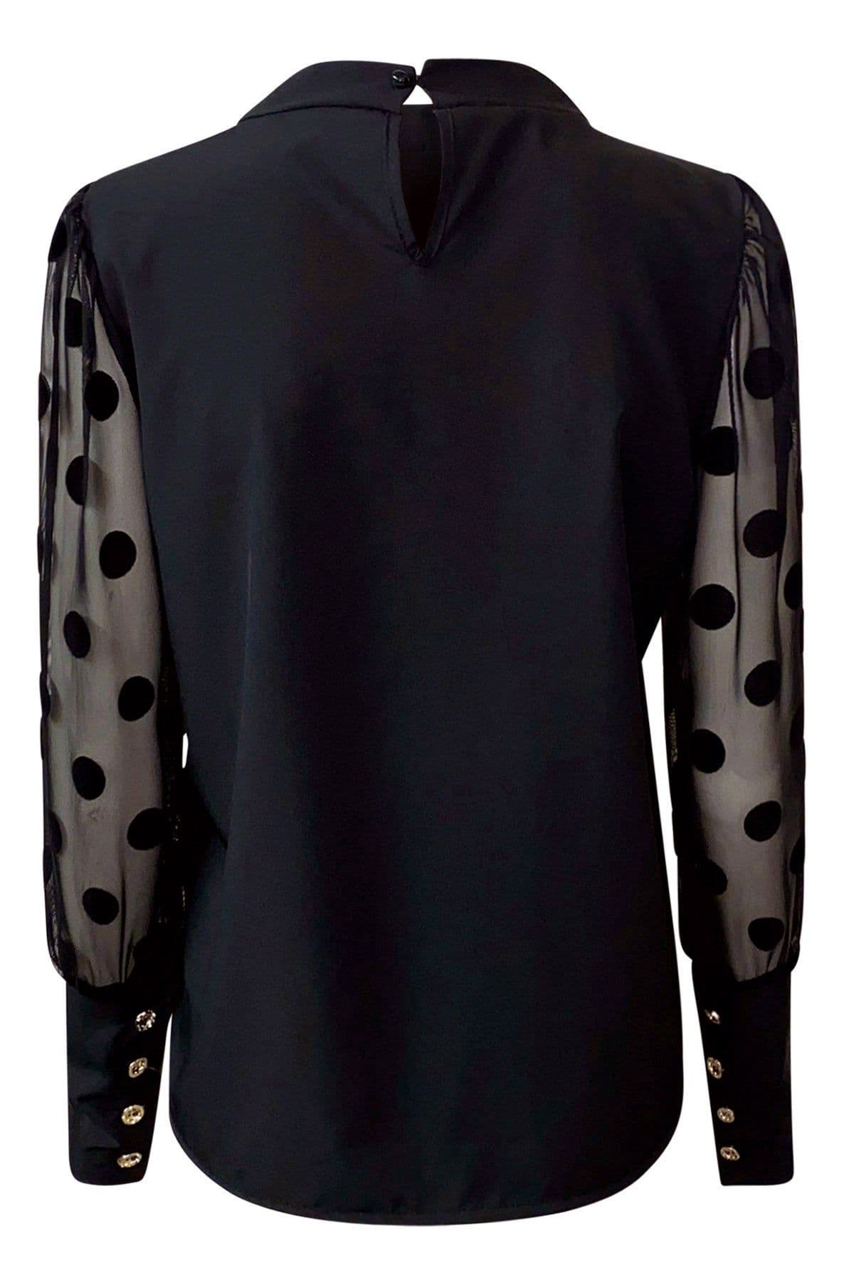 Ella Polka Dot Mesh Insert Top by Clarissas Boutique London
