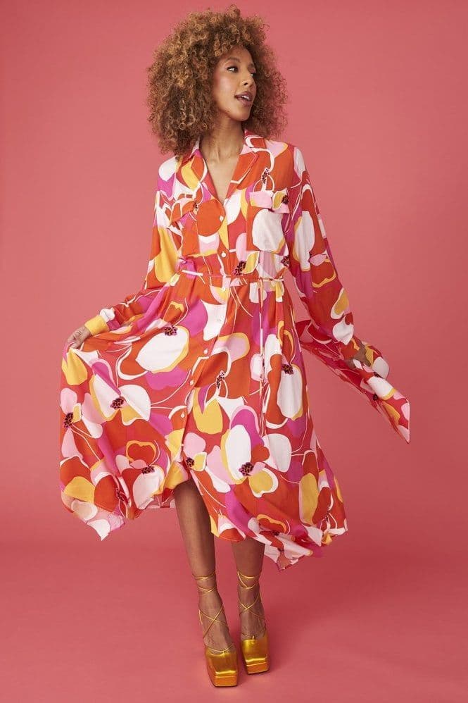 Florence Floral Shirt Dress by Clarissas Boutique London
