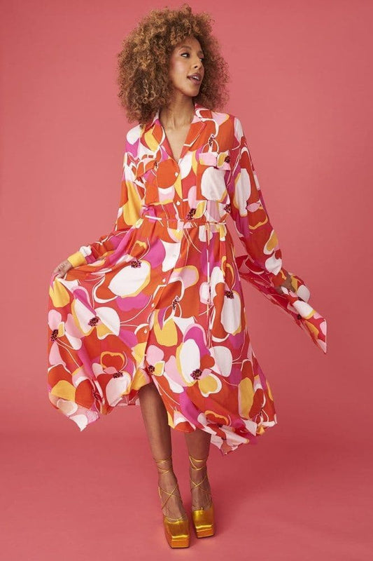 Florence Floral Shirt Dress by Clarissas Boutique London