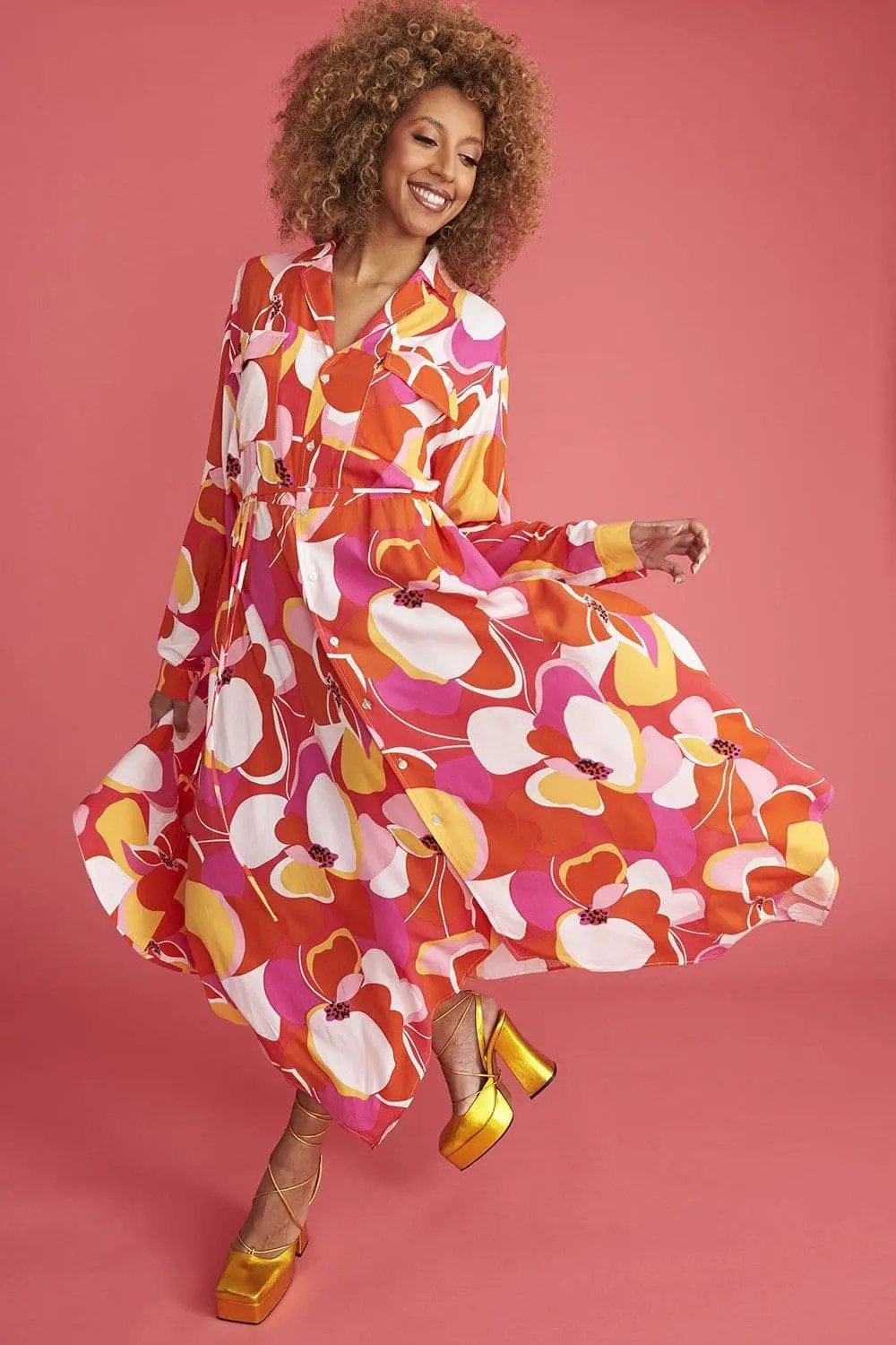 Florence Floral Shirt Dress by Clarissas Boutique London