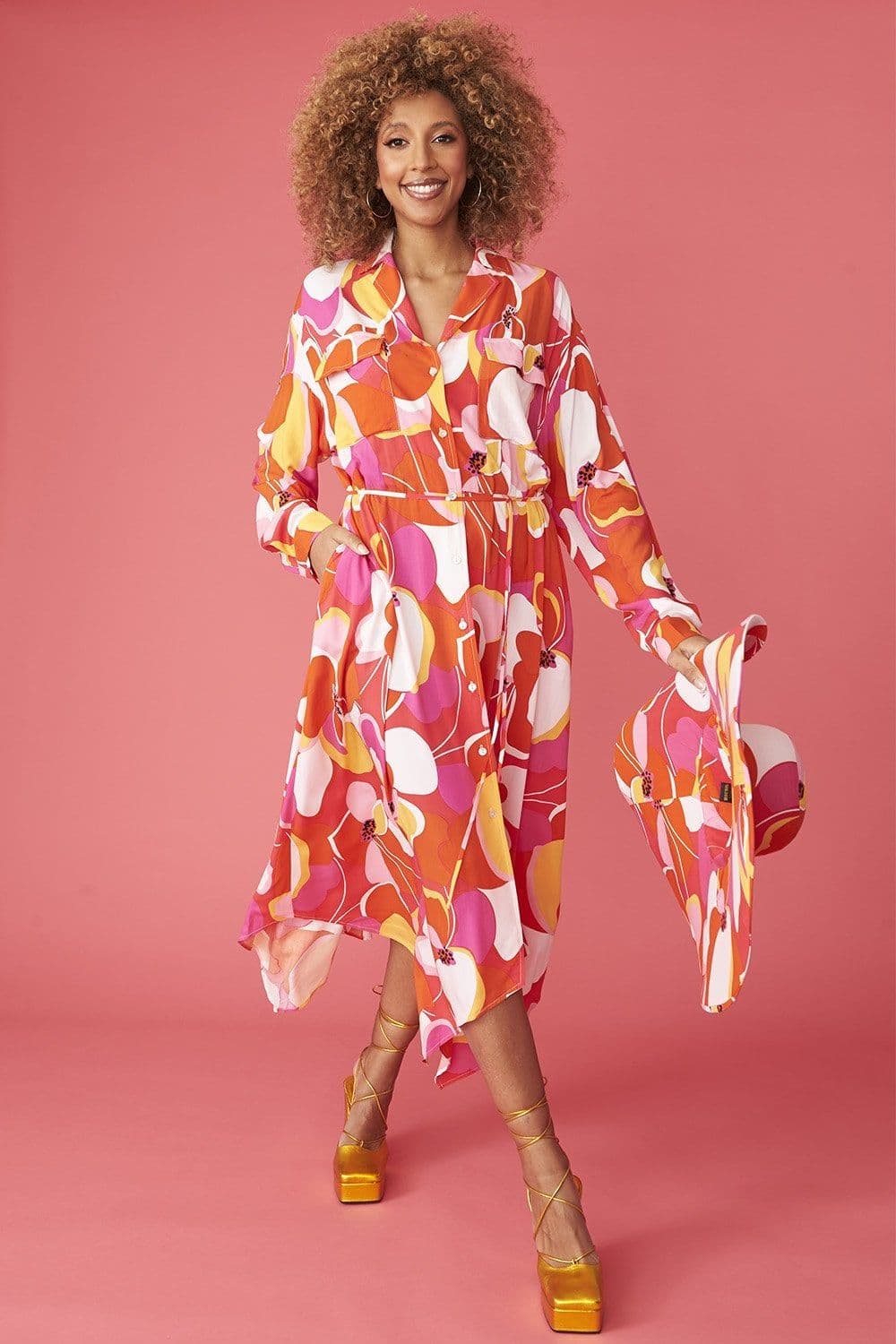 Florence Floral Shirt Dress by Clarissas Boutique London