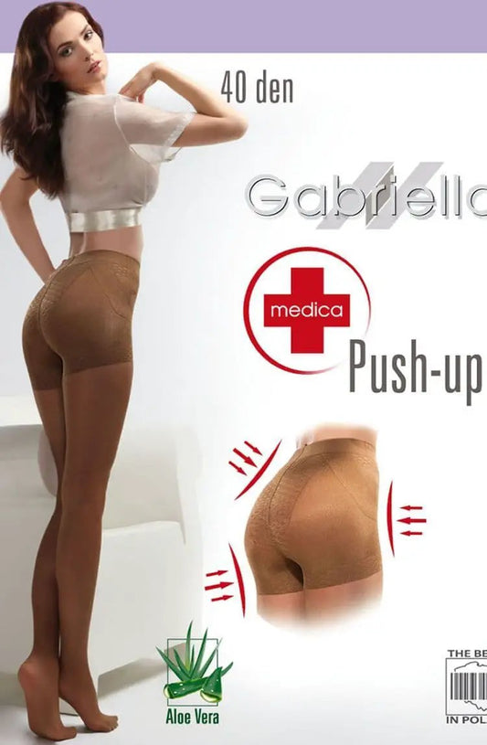 Gabriella Collection Classic Push Up 40 Tights-Large Size Mocca by Clarissas Boutique