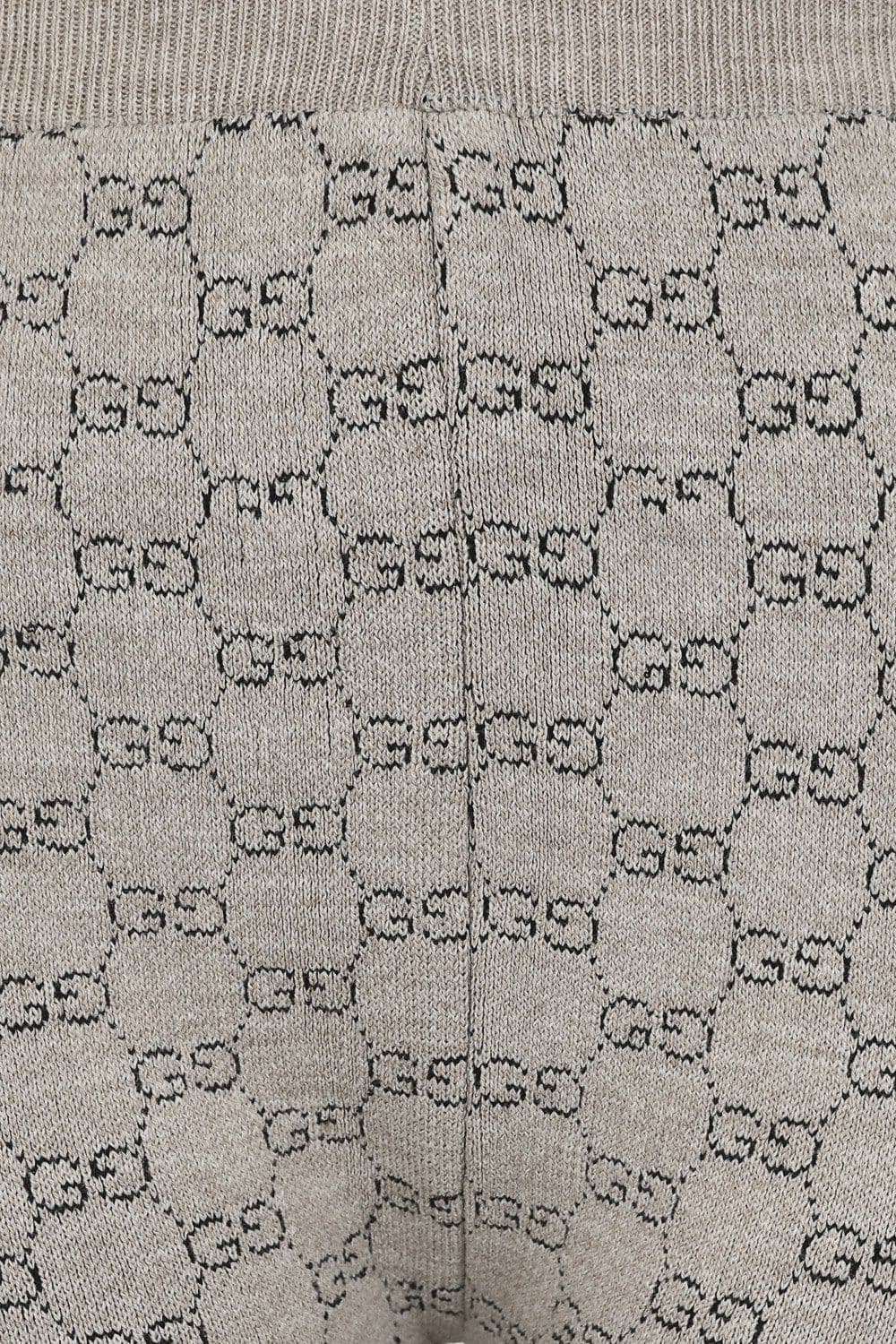 Giselle Beige GG Inspired Woven Knit Body Hugging Stretch Leggings by Clarissas Boutique London