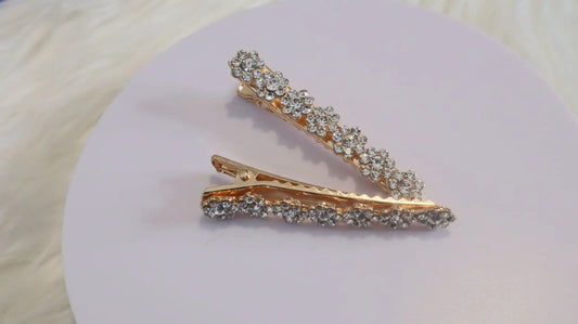 Gold Colour Diamante Jewel Hair Clip by Clarissas Boutique